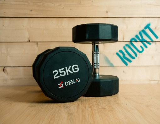 Picture of Set of 2 Rubber Dumbbells 25Kg - DEKAI